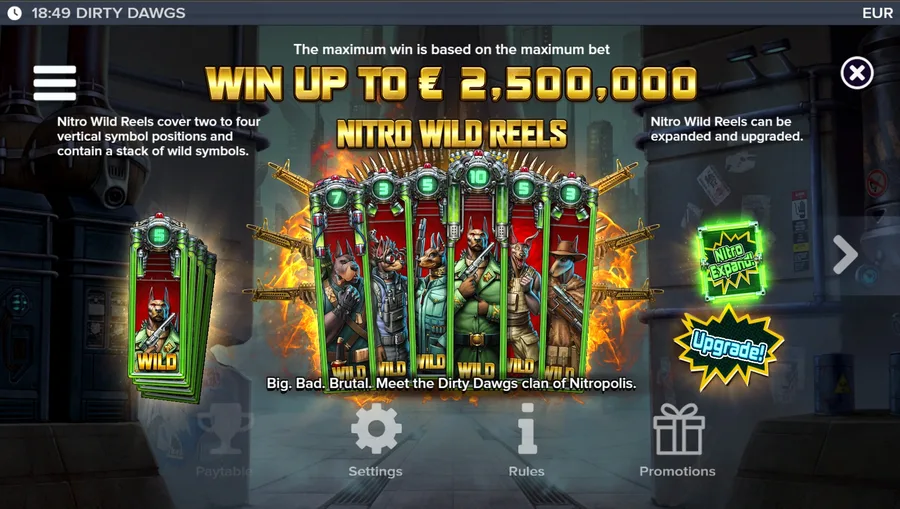 Nitro Wild Reels expanderas och uppgraderas i spelet Dirty Dawgs